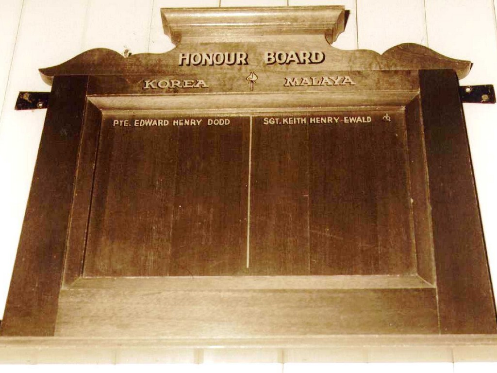 Pine Creek Korea Malaya Honour Board - 1999