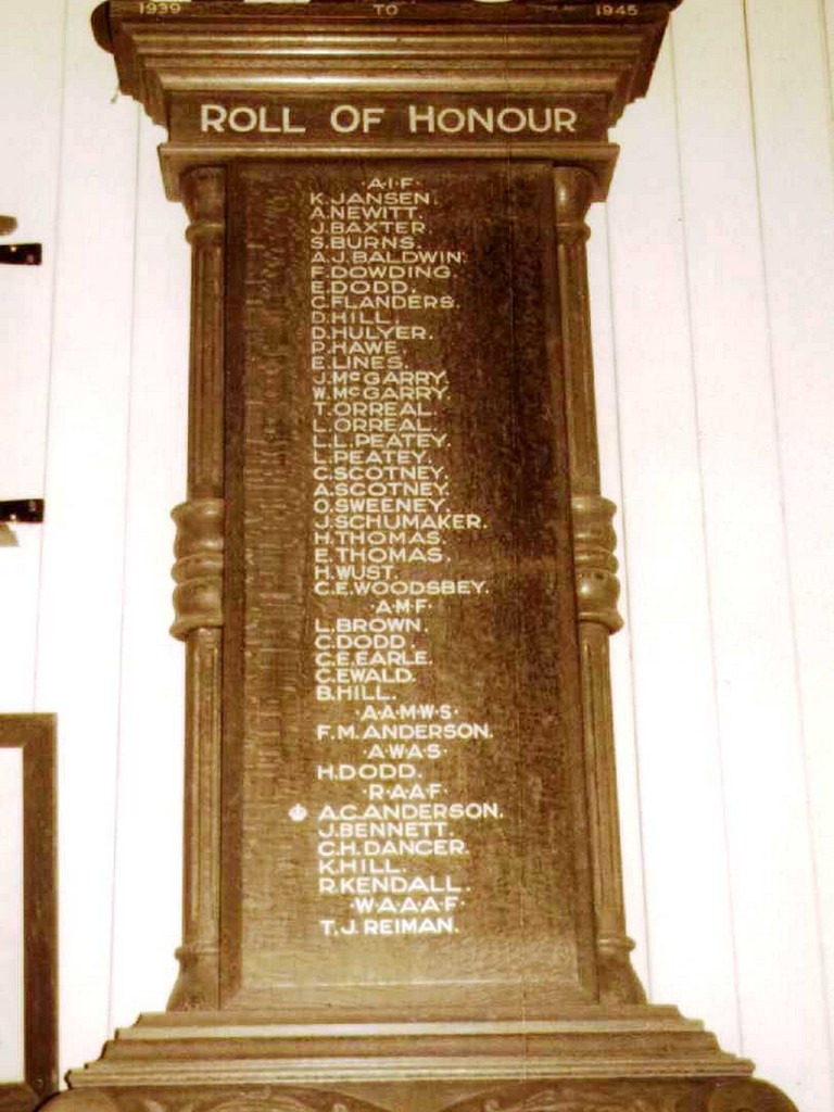 Pine Creek WWII Honour Board - 1999