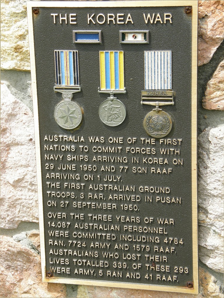 Pine Rivers RSL Korea Memorial - Right side Memorial Plaque