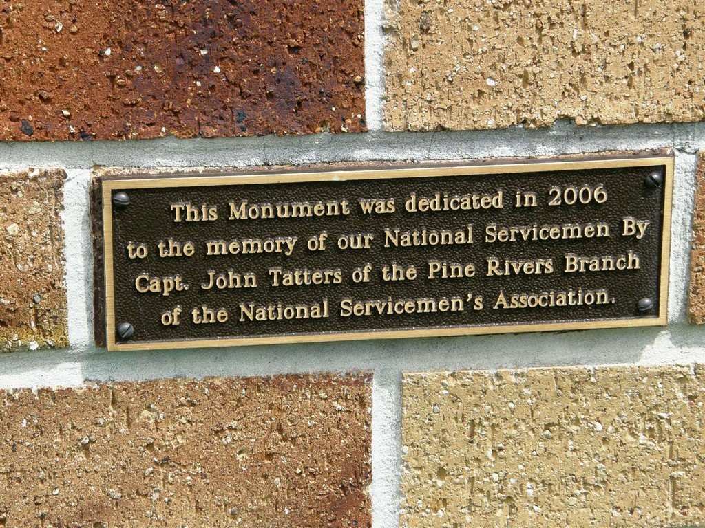 National Servicemens Memorial Wall - plaque