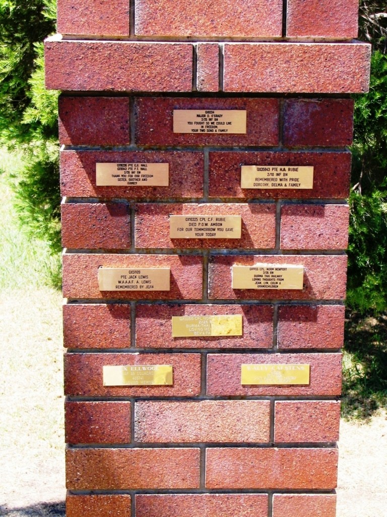 Allora Australia Remembers Memorial - Veterans plaques