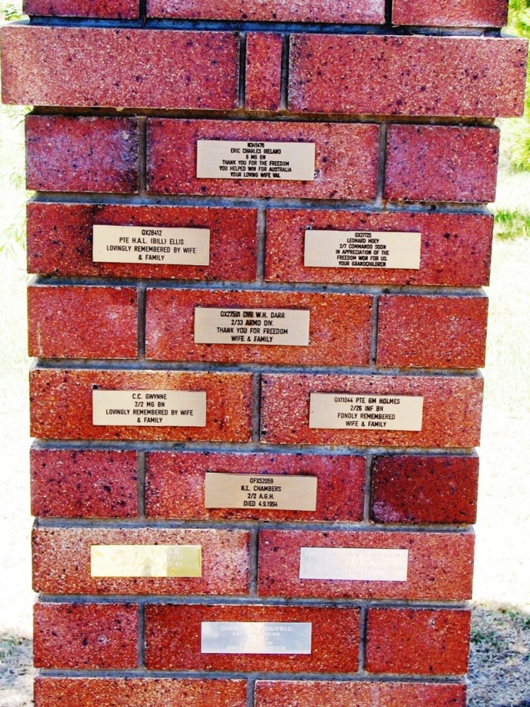 Allora Australia Remembers Memorial - Veterans plaques