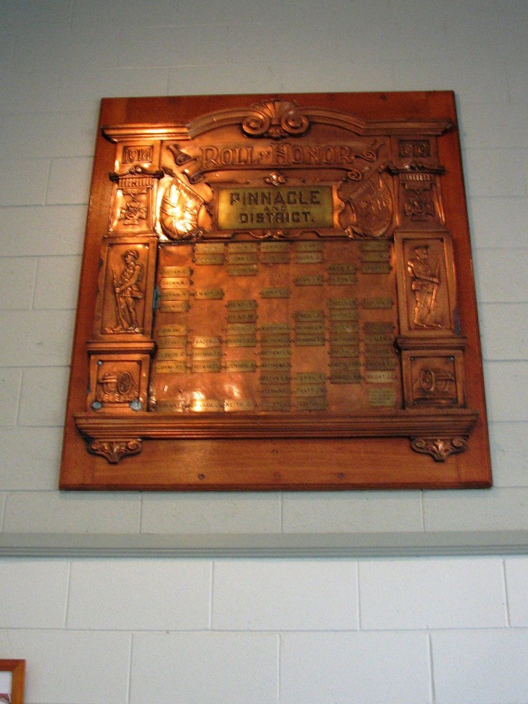 Pinnacle and District 1914–1918 Honour Board - overview