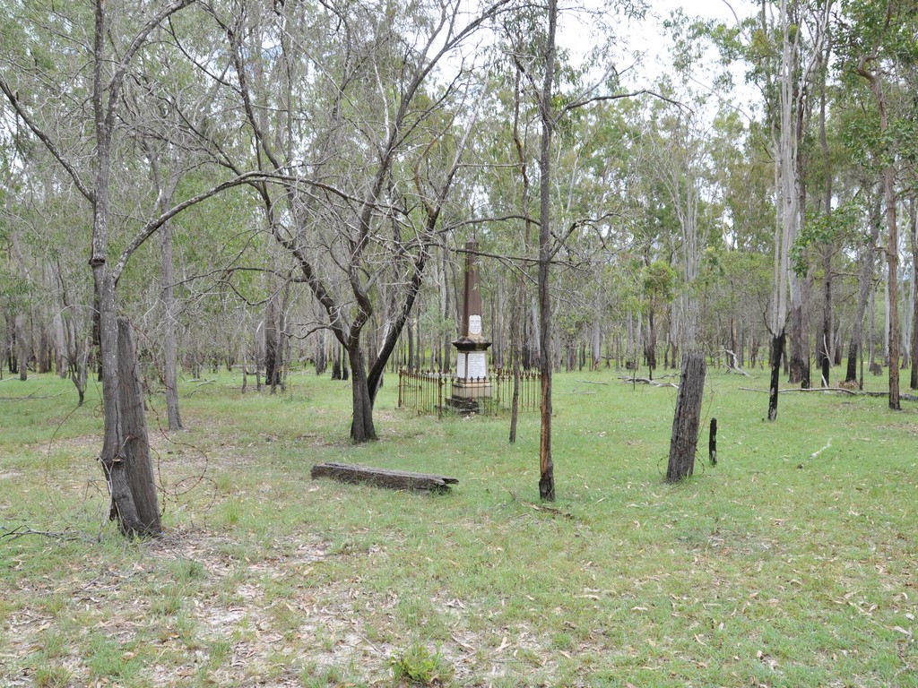 Pomaily School Memorial in its bush setting.