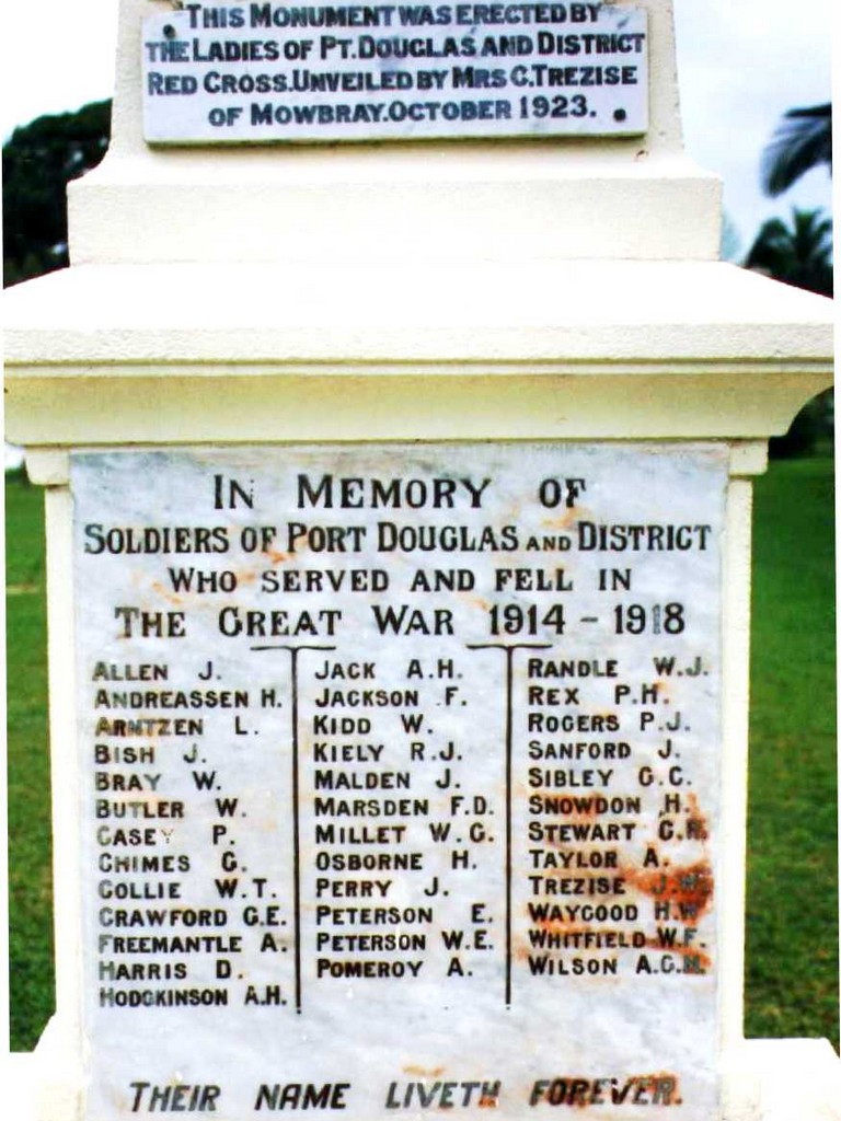 Port Douglas War Memorial (Digger) - Roll of Honour