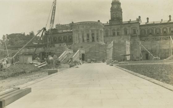 Early 20th century photo of Anzac Memorial under Construction