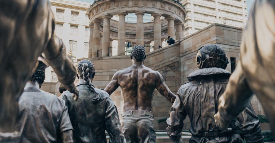 The Aboriginal and Torres Strait Memorial below Shrine of Remembrance